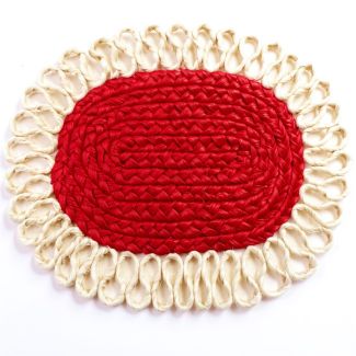 The Ruby Oval Placemat - Jute Table Accent with Looped Edge