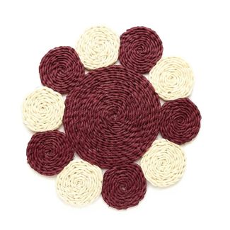 Jute Table Runner & Trivet Set - Checkerboard Pattern