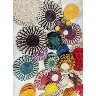 The Meadow Jute Coaster Collection - Assorted Floral Mats
