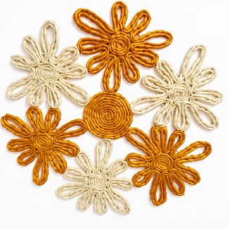 The Sunflower Fiber Trivet Set - Rustic Two-Tone Jute Coasters